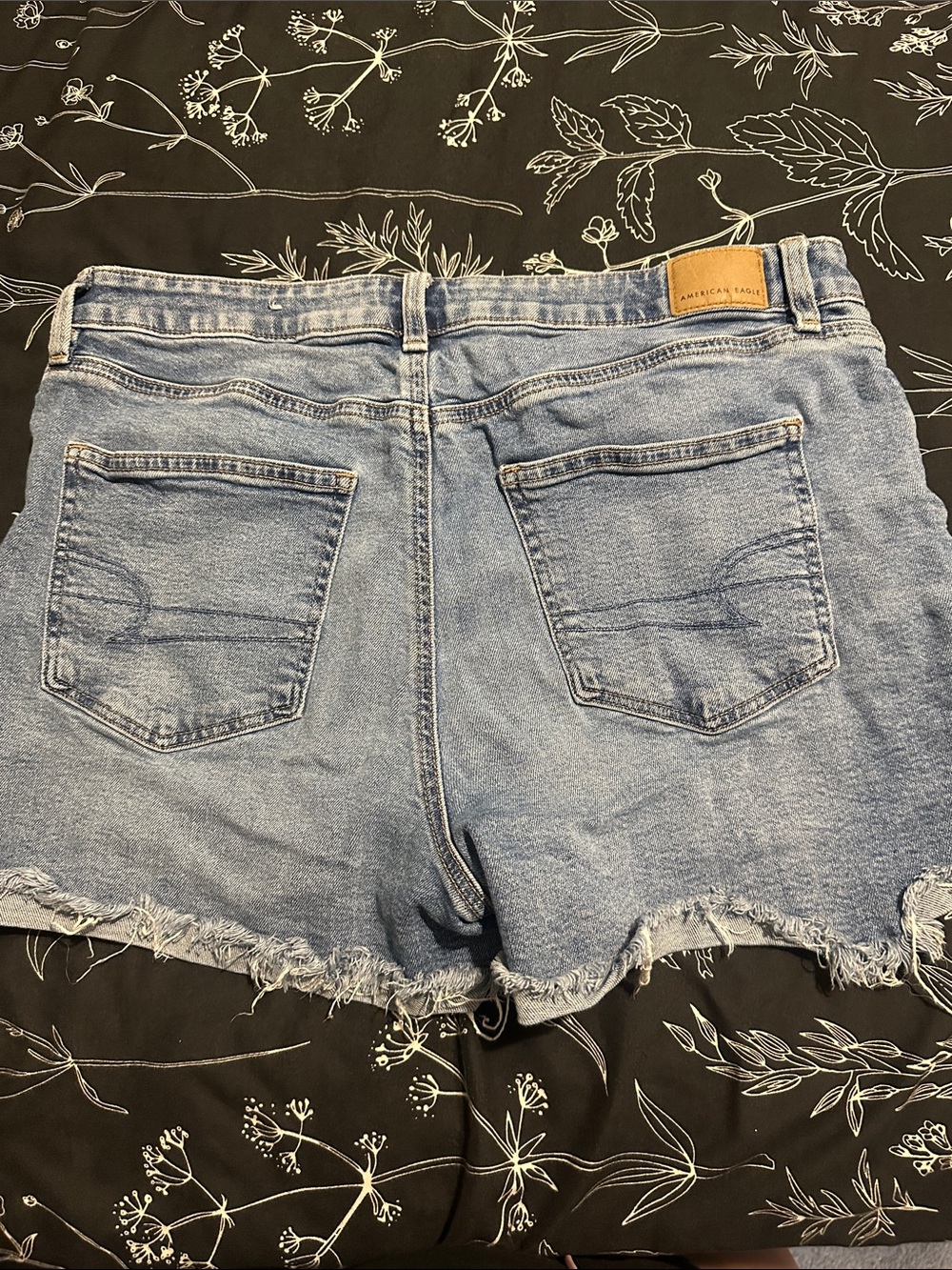 American Eagle Outfitters Light Blue Denim Frayed Hem Shorts
